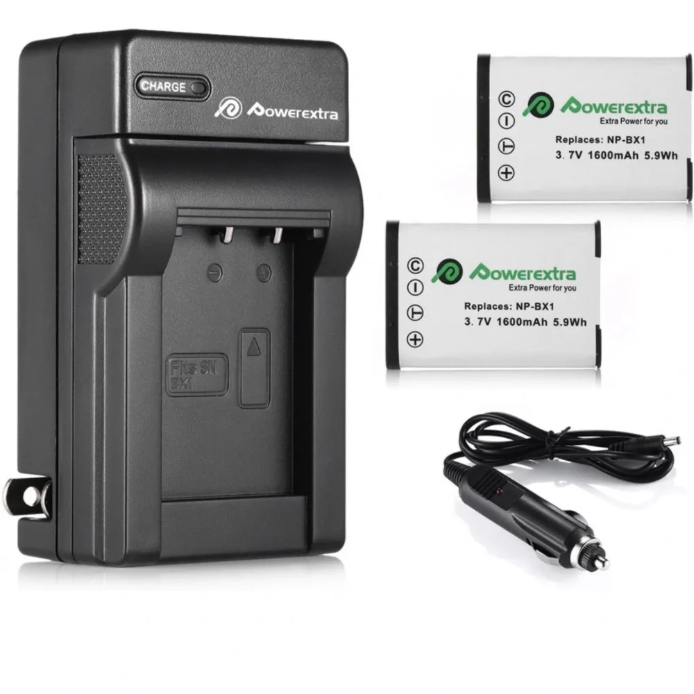 Powerextra 2 Pack Replacement NP-BX1 Li-ion Battery and Charger cyber shot
